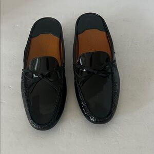 Salvatore Ferragamo Shiny Black Slip-On Loafers